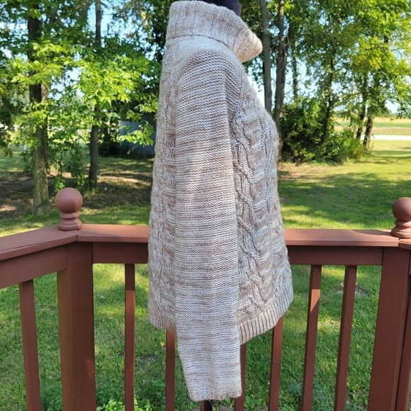 Coldwater Creek Ladies  Pullover Turtleneck Oversized Knit Sweater,  Large Brown - Picture 6 of 13